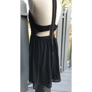 Ark & Co L large Black Lace Zipper Open Back Dress